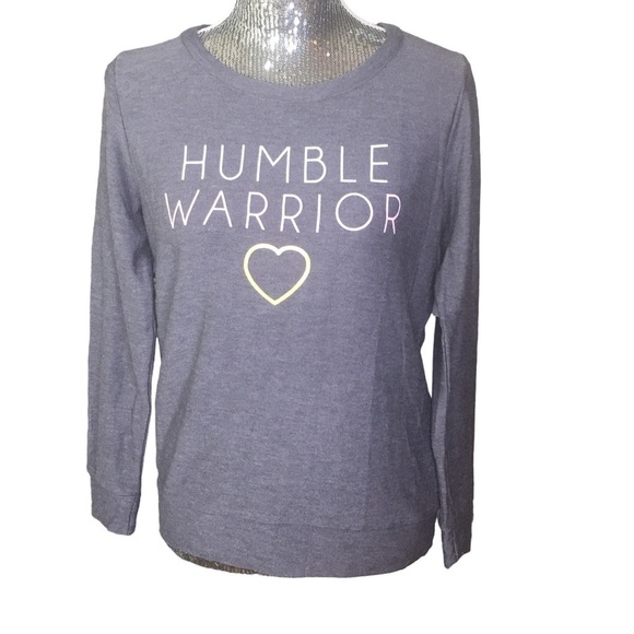 NWT Chaser “Humble Warrior” sweatshirt size Large Pullover light weight gray - Picture 3 of 6